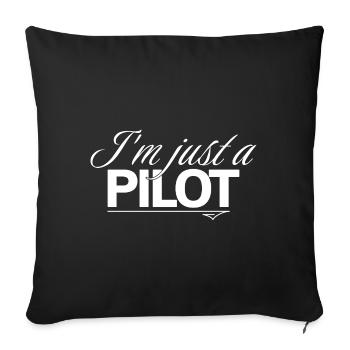Job Design T-shirt Pilot - Sofa pillowcase 17,3'' x 17,3'' (45 x 45 cm) - black - Front