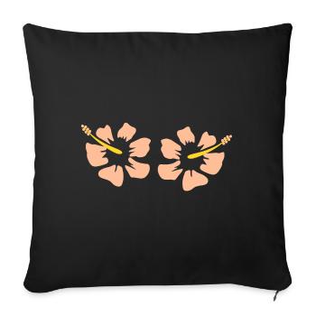 Blume pastell Blume Blumen pastell Blumen Hibiskus - Sofakissenbezug 45 x 45 cm - Schwarz - Vorne