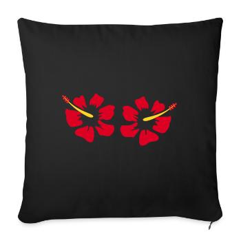 Flower red red flowers red red flowers hibiscus - Sofa pillowcase 17,3'' x 17,3'' (45 x 45 cm) - black - Front