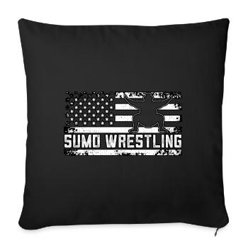 Sumo Wrestling - Sofa pillowcase 17,3'' x 17,3'' (45 x 45 cm) - black - Front