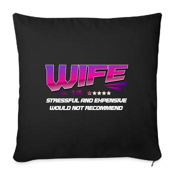 Wife Rating One Out Of Five Stars Funny Husband - Sofa pillowcase 17,3'' x 17,3'' (45 x 45 cm) - black - Front