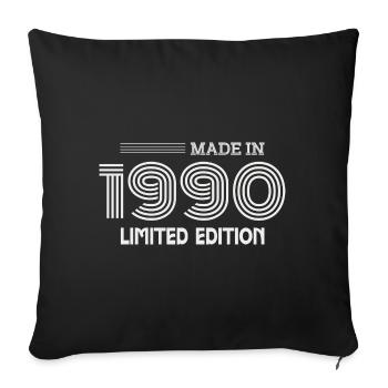 1990 Geburtstagsgeschenk 1990 Geschenkidee - Sofakissenbezug 45 x 45 cm - Schwarz - Vorne