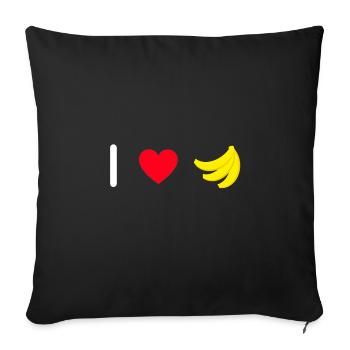 I love bananas - Sofa pillowcase 17,3'' x 17,3'' (45 x 45 cm) - black - Front