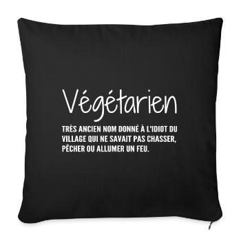 Définition Végétarien Humour - Housse de coussin décorative 45 x 45 cm - noir - Devant