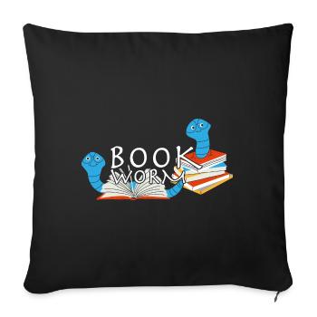 Bookworm Reader's Atte - Sofa pillowcase 17,3'' x 17,3'' (45 x 45 cm) - black - Front