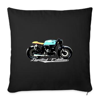 Cafe Racer Moto Vintage - Housse de coussin décorative 45 x 45 cm - noir - Devant