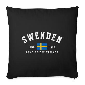 Swenden Est 1523 - Sofa pillowcase 17,3'' x 17,3'' (45 x 45 cm) - black - Front