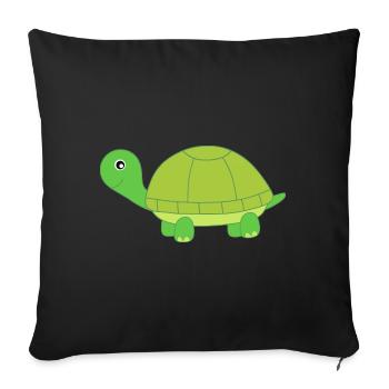 Turtle Turtles Tortue - Sofa pillowcase 17,3'' x 17,3'' (45 x 45 cm) - black - Front