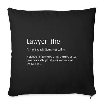 T-shirt d’avocat - Humour pour les experts juridiques - Housse de coussin décorative 45 x 45 cm - noir - Devant