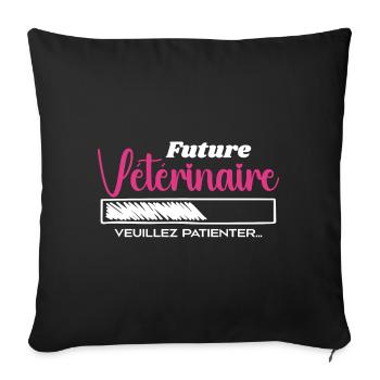 Future Vétérinaire - Housse de coussin décorative 45 x 45 cm - noir - Devant