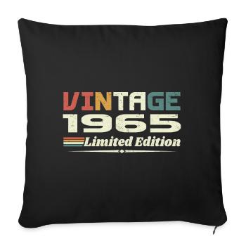 Vintage 1965 Cadeau 1965 Anniversaire 1965 Retro - Housse de coussin décorative 45 x 45 cm - noir - Devant