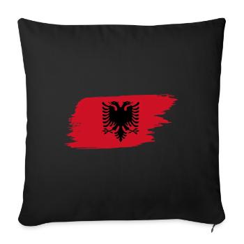 Albania brushstroke flag - Sofa pillowcase 17,3'' x 17,3'' (45 x 45 cm) - black - Front