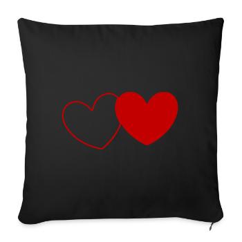 Coeur Saint-Valentin - Housse de coussin décorative 45 x 45 cm - noir - Devant