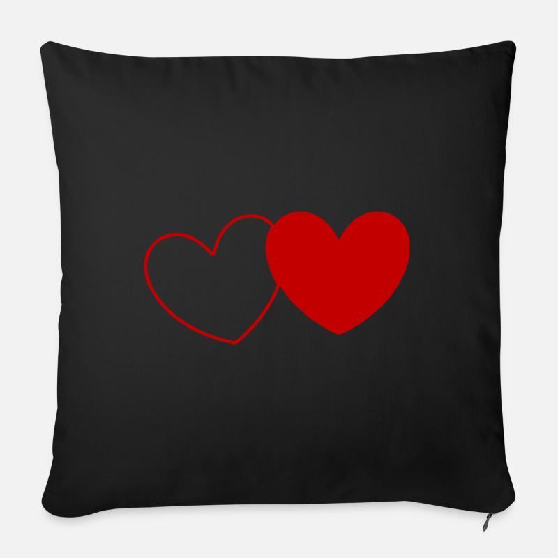 Herz Valentinstag - Sofakissenbezug 45 x 45 cm - Schwarz