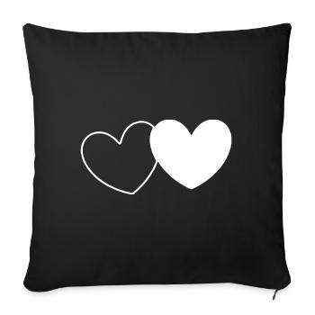 White Heart Valentines - Sofa pillowcase 17,3'' x 17,3'' (45 x 45 cm) - black - Front