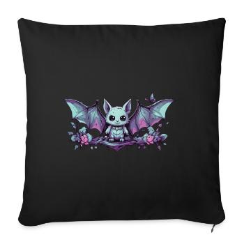 Kawaii Pastel Goth Bat Gothic Style - Sofa pillowcase 17,3'' x 17,3'' (45 x 45 cm) - black - Front