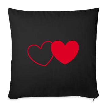 coeur rouge, coeur rouge, coeur rouge, cadeau, fête des mères - Housse de coussin décorative 45 x 45 cm - noir - Devant