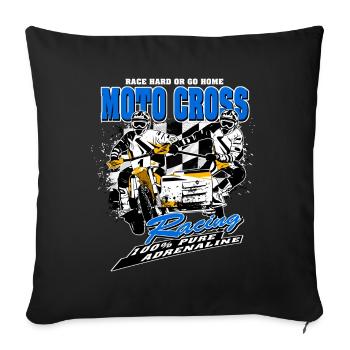 Sidecarcross - Sidecar Moto Cross - Sofa pillowcase 17,3'' x 17,3'' (45 x 45 cm) - black - Front