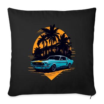 Klassischer Sportwagen - Sofakissenbezug 45 x 45 cm - Schwarz - Vorne