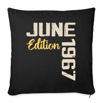 Né(e) en Juin 1967 Cadeau Juin 1967 Anniversaire - Housse de coussin décorative 45 x 45 cm - noir - Devant