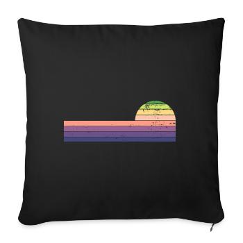 Retro Horizontal Vintage Sunset - Sofa pillowcase 17,3'' x 17,3'' (45 x 45 cm) - black - Front