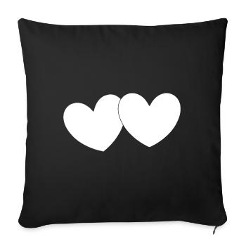 White Heart Valentines - Sofa pillowcase 17,3'' x 17,3'' (45 x 45 cm) - black - Front