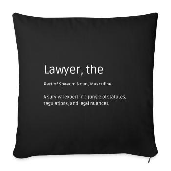 T-shirt d’avocat - Humour pour les experts juridiques - Housse de coussin décorative 45 x 45 cm - noir - Devant