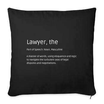 T-shirt d’avocat - Humour pour les experts juridiques - Housse de coussin décorative 45 x 45 cm - noir - Devant