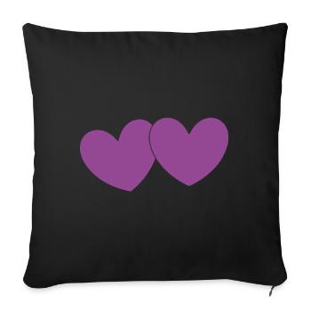 Valentine's Day Heart Violet Couples - Sofa pillowcase 17,3'' x 17,3'' (45 x 45 cm) - black - Front