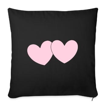 pink heart heart pink red heart pink heart pattern - Sofa pillowcase 17,3'' x 17,3'' (45 x 45 cm) - black - Front