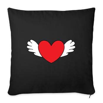 Saint-Valentin, Saint-Valentin, Saint-Valentin - Housse de coussin décorative 45 x 45 cm - noir - Devant