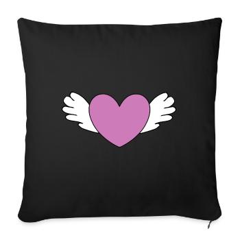 Coeur de la Saint-Valentin - Housse de coussin décorative 45 x 45 cm - noir - Devant