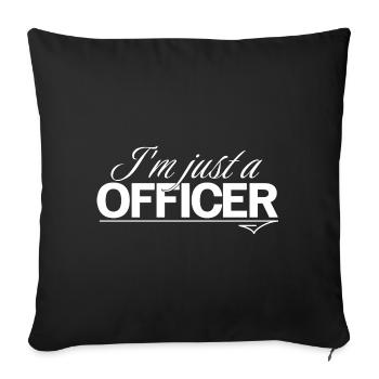 Job Design T-shirt Officer - Sofa pillowcase 17,3'' x 17,3'' (45 x 45 cm) - black - Front