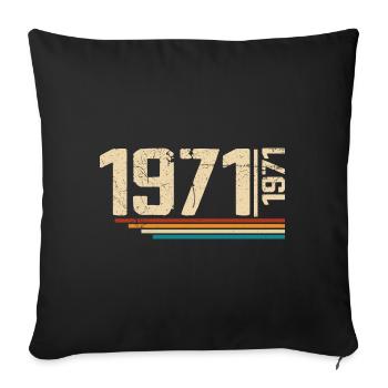 Millésime Anniversaire 1971 Fête Anniversaire 1971 - Housse de coussin décorative 45 x 45 cm - noir - Devant