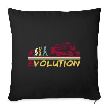 Combine harvesters Mashed harvesters Cereals Farmer Evoluti - Sofa pillowcase 17,3'' x 17,3'' (45 x 45 cm) - black - Front