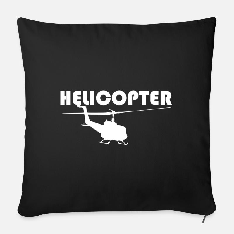 Hubschrauber - Sofakissenbezug 45 x 45 cm - Schwarz
