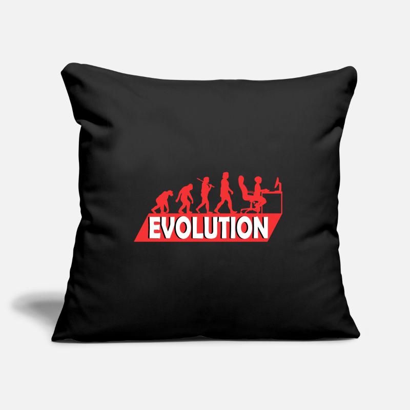 Computer Nerd Programmeur Evolution drôle Housse de coussin décorative 45 x 45 cm