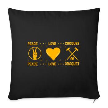 Croquet Peace Love - Sofa pillowcase 17,3'' x 17,3'' (45 x 45 cm) - black - Front
