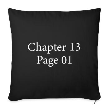 Chapter 13 Page 1 | 13th Anniversary 13th Year Gift - Sofa pillowcase 17,3'' x 17,3'' (45 x 45 cm) - black - Front