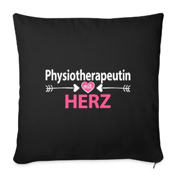 Physiotherapeutin Dankeschön Geschenkidee Abschied - Sofakissenbezug 45 x 45 cm - Schwarz - Vorne