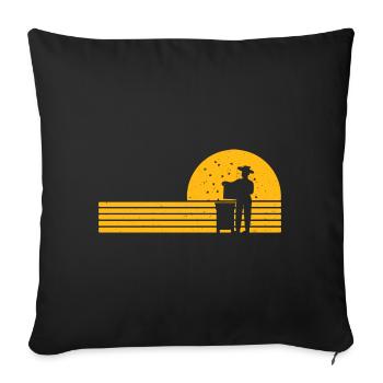 Apiculteur Apiculture Miel Hobby Abeille - Housse de coussin décorative 45 x 45 cm - noir - Devant