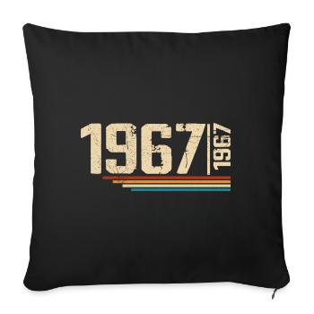 Millésime Anniversaire 1967 Fête Anniversaire 1967 - Housse de coussin décorative 45 x 45 cm - noir - Devant