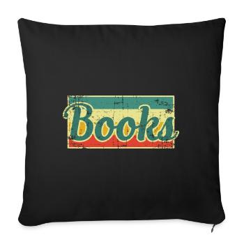 books - Sofa pillowcase 17,3'' x 17,3'' (45 x 45 cm) - black - Front