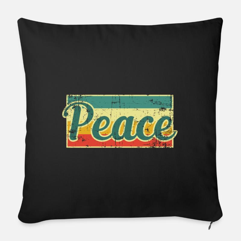 Peace Frieden - Sofakissenbezug 45 x 45 cm - Schwarz