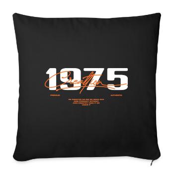 1975 Vintage Rétro 1975 Cadeau D'anniversaire 1975 - Housse de coussin décorative 45 x 45 cm - noir - Devant