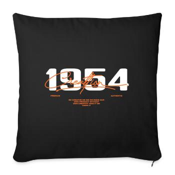 1954 Vintage Rétro 1954 Cadeau D'anniversaire 1954 - Housse de coussin décorative 45 x 45 cm - noir - Devant