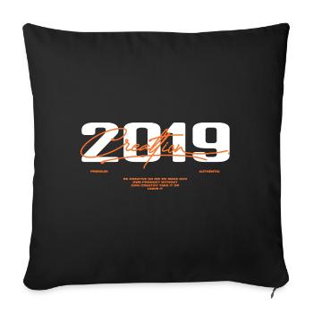 2019 Vintage Retro 2019 Geburtstagsgeschenk 2019 - Sofakissenbezug 45 x 45 cm - Schwarz - Vorne