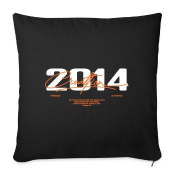 2014 Vintage Rétro 2014 Cadeau D'anniversaire 2014 - Housse de coussin décorative 45 x 45 cm - noir - Devant