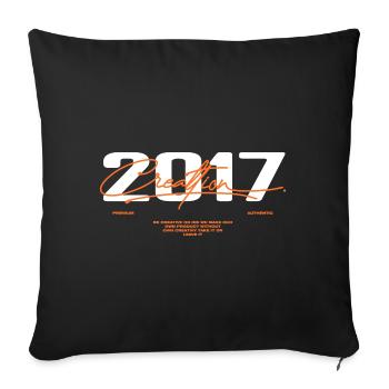 2017 Vintage Rétro 2017 Cadeau D'anniversaire 2017 - Housse de coussin décorative 45 x 45 cm - noir - Devant