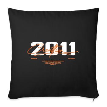 2011 Vintage Rétro 2011 Cadeau D'anniversaire 2011 - Housse de coussin décorative 45 x 45 cm - noir - Devant